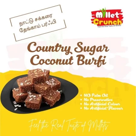 Country Sugar Coconut Burfi - 250 Gms